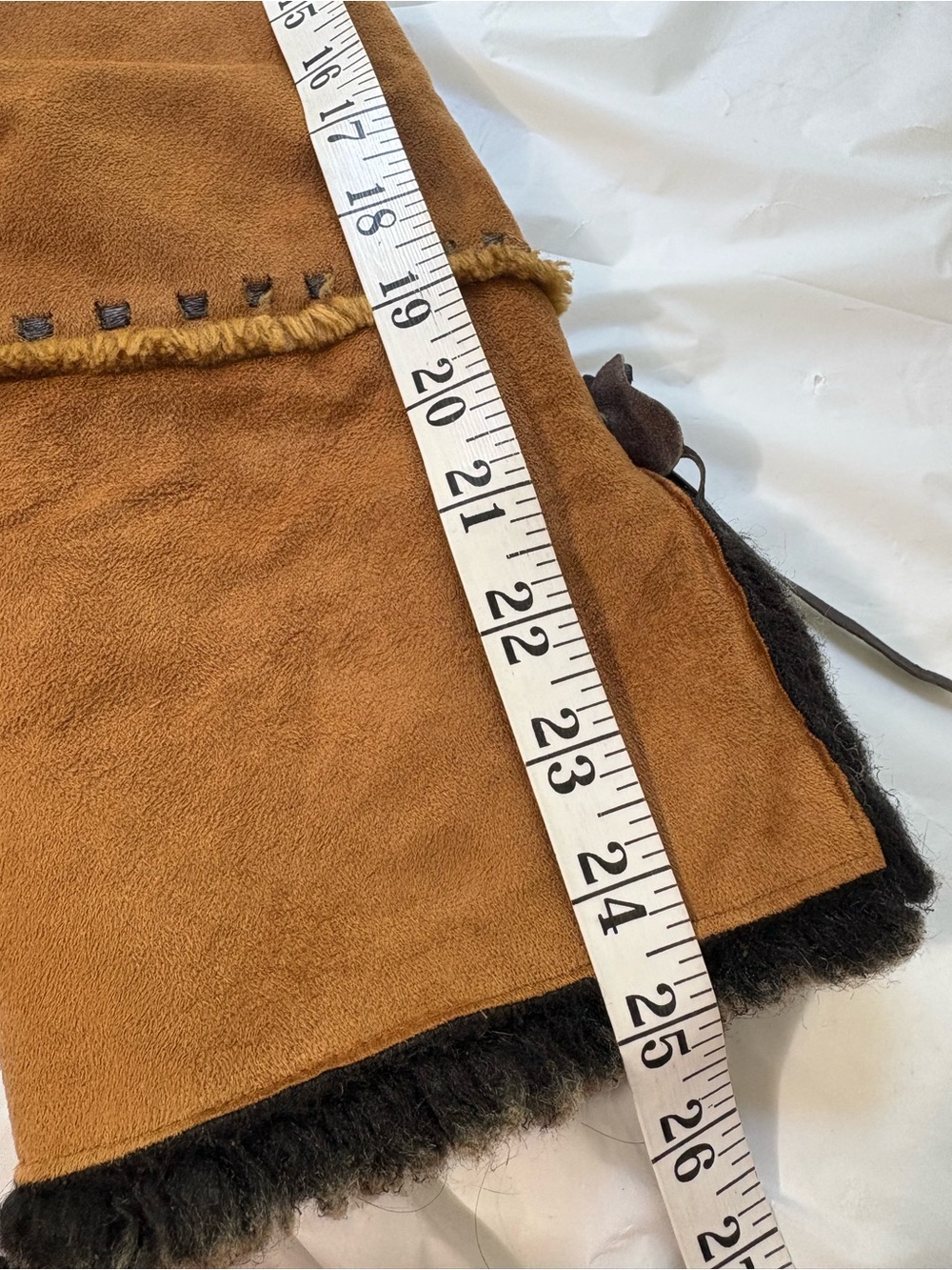 Regent Park Faux Suede Sherpa Boho Jacket M Tan Penny Lane Y2K Western Coat - Picture 9 of 12